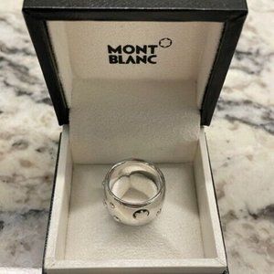 MONT BLANC Sterling Silver Star Ring Size 5.25 with Box - Scratches on surface.